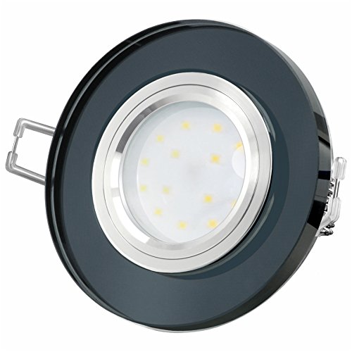 SSC-LUXon LED Einbauleuchte extrem flach Einbautiefe nur 15mm aus schwarzem Glas rund mit fourSTEP LED Modul dimmbar ohne Dimmer 4W neutralweiß, Stückzahl:1er Set SSC-LUXon LED Einbauleuchte extrem flach Einbautiefe nur 15mm aus schwarzem Glas rund mit fourSTEP LED Modul dimmbar ohne Dimmer 4W neutralweiß, Stückzahl:1er Set von SSC-LUXon
