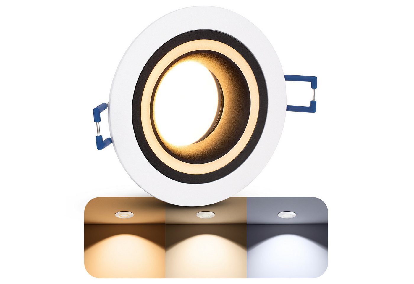 SSC-LUXon LED Einbaustrahler Matapo LED Einbauleuchte weiß schwarz 6W dimmbar 3CCT Spot, Warmweiß bis Tageslicht SSC-LUXon LED Einbaustrahler Matapo LED Einbauleuchte weiß schwarz 6W dimmbar 3CCT Spot, Warmweiß bis Tageslicht von SSC-LUXon