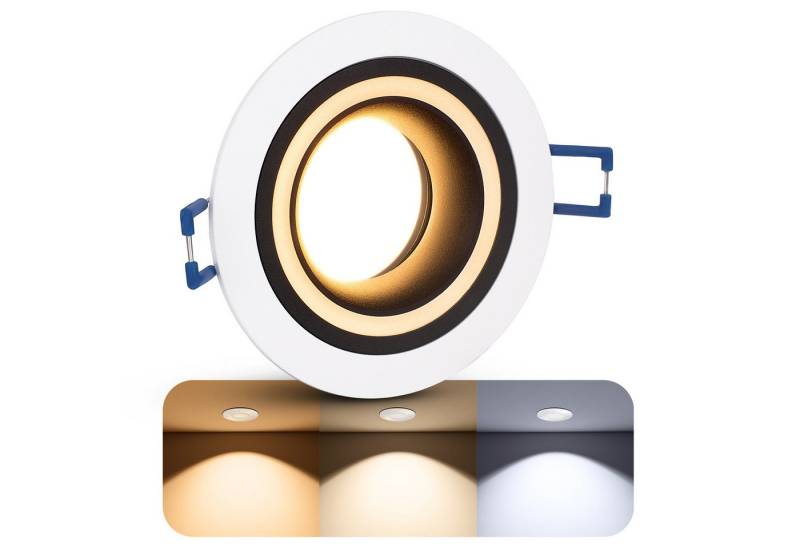 SSC-LUXon LED Einbaustrahler Matapo LED Einbauleuchte weiß schwarz 6W dimmbar 3CCT Spot, Warmweiß bis Tageslicht SSC-LUXon LED Einbaustrahler Matapo LED Einbauleuchte weiß schwarz 6W dimmbar 3CCT Spot, Warmweiß bis Tageslicht von SSC-LUXon