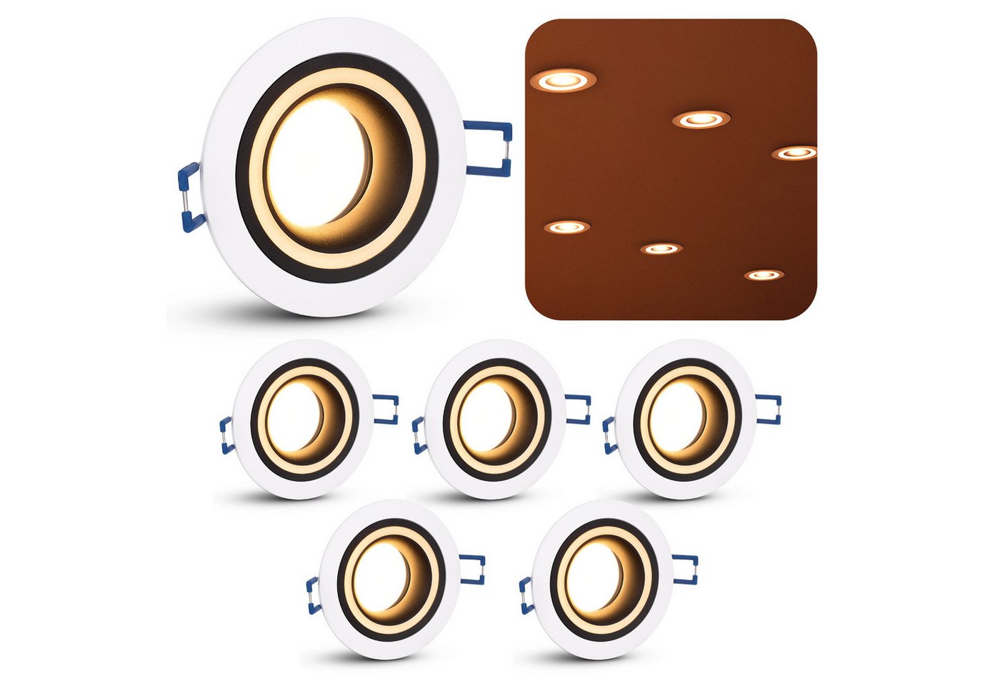 SSC-LUXon LED Einbaustrahler Matapo Design Einbaustrahler schwarz weiss mit LED GU10 dimmbar, Warmweiß SSC-LUXon LED Einbaustrahler Matapo Design Einbaustrahler schwarz weiss mit LED GU10 dimmbar, Warmweiß von SSC-LUXon
