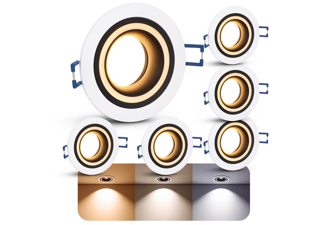 SSC-LUXon LED Einbaustrahler Matapo Design Einbaustrahler schwarz weiss mit LED Modul 4W warmweiss, Warmweiß bis Tageslicht SSC-LUXon LED Einbaustrahler Matapo Design Einbaustrahler schwarz weiss mit LED Modul 4W warmweiss, Warmweiß bis Tageslicht von SSC-LUXon