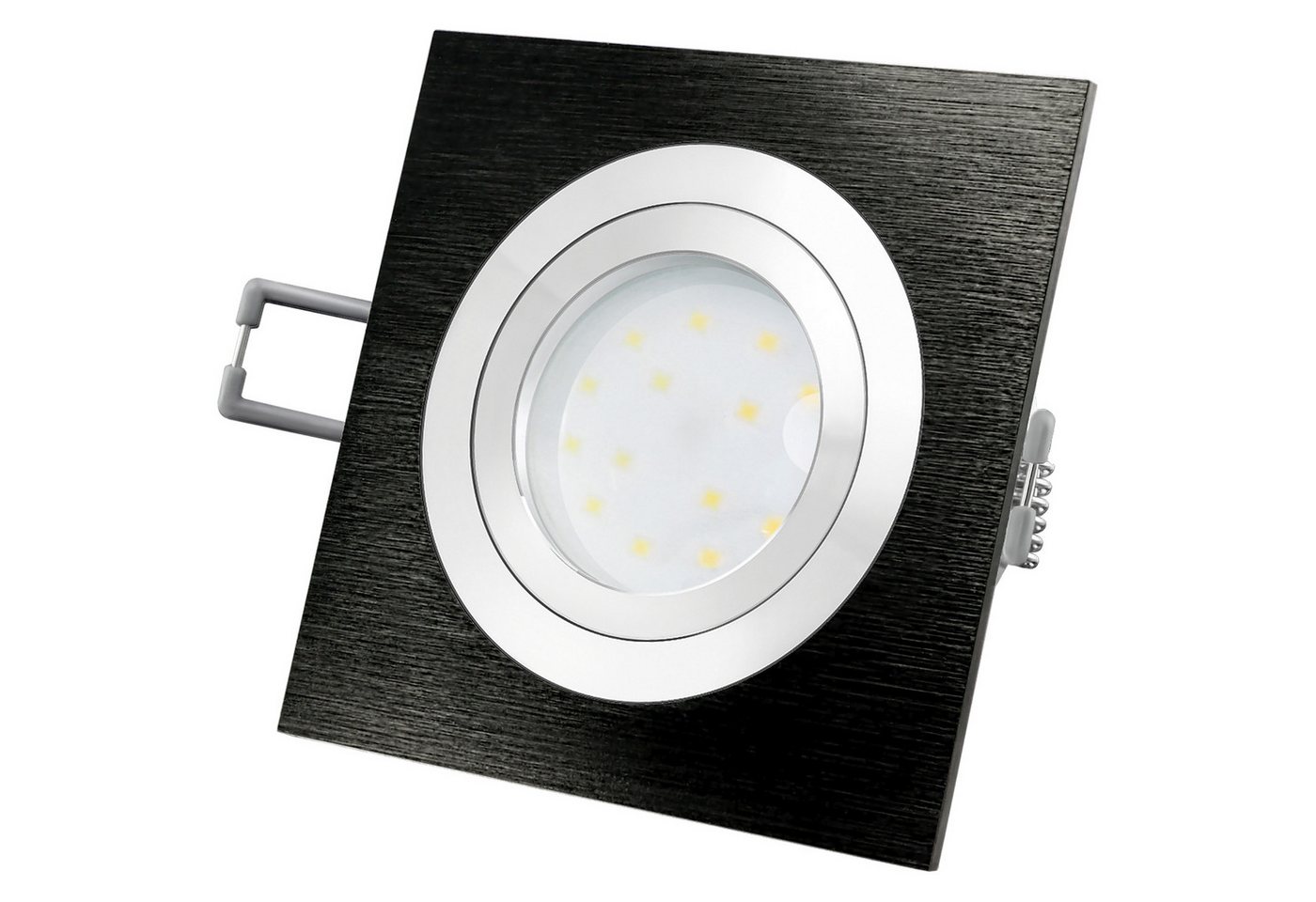 SSC-LUXon LED Einbaustrahler QF-2 LED-Einbauleuchte Alu schwarz schwenkbar flach mit fourSTEP Dim, Warmweiß von SSC-LUXon