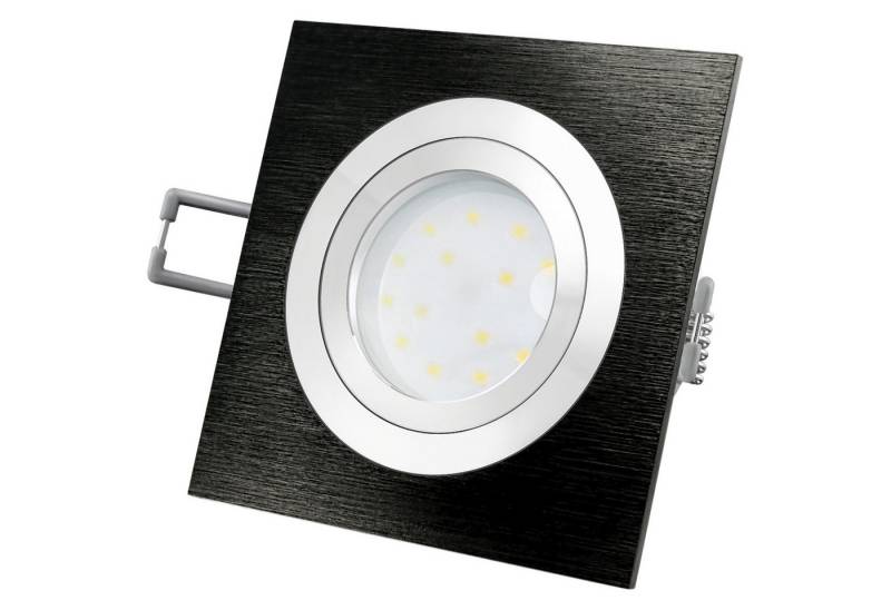 SSC-LUXon LED Einbaustrahler QF-2 LED-Einbauleuchte Alu schwarz schwenkbar flach mit fourSTEP Dim, Warmweiß von SSC-LUXon