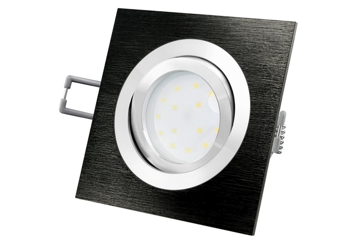 SSC-LUXon LED Einbaustrahler QF-2 LED-Einbauleuchte Alu schwarz schwenkbar flach mit fourSTEP LED, Neutralweiß von SSC-LUXon