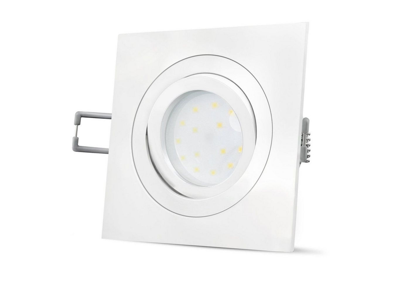 SSC-LUXon LED Einbaustrahler QF-2 LED-Einbauleuchte weiss, flach und schwenkbar mit fourSTEP Dim, Neutralweiß von SSC-LUXon