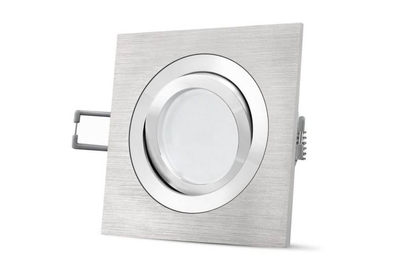 SSC-LUXon LED Einbaustrahler QF-2 LED Einbaustrahler Spot Alu gebuerstet schwenkbar mit LED GU10, Neutralweiß von SSC-LUXon