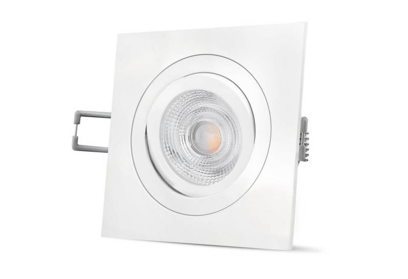 SSC-LUXon LED Einbaustrahler QF-2 LED Einbaustrahler weiss quadratisch schwenkbar mit GU10 LED, Warmweiß von SSC-LUXon