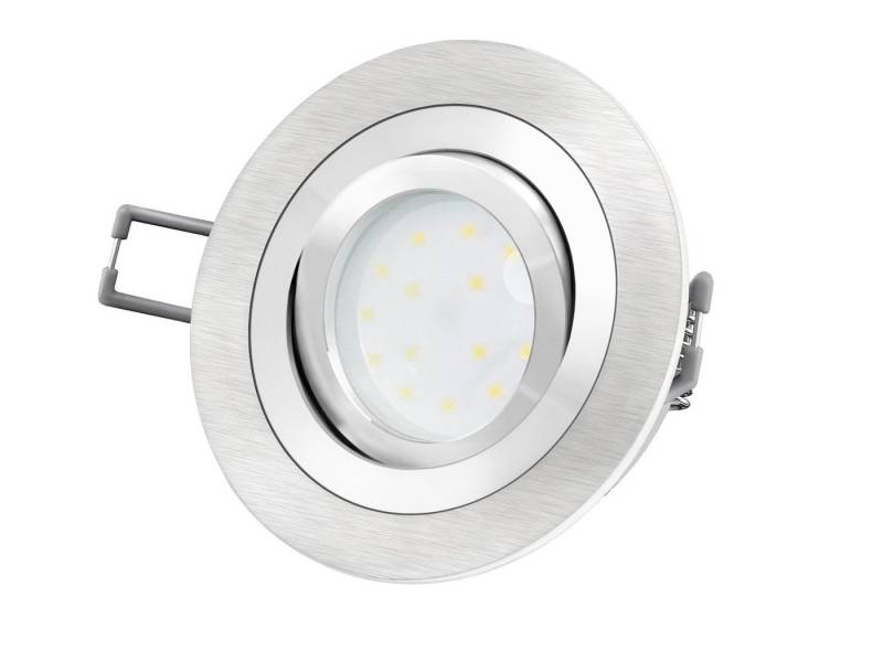 SSC-LUXon LED Einbaustrahler RF-2 Aluminium LED-Einbauleuchte flach rund mit LED-Modul 230V, 4W, Warmweiß von SSC-LUXon