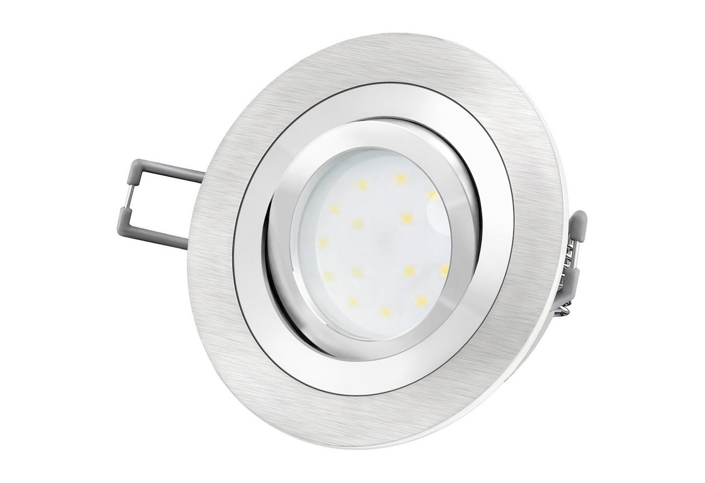 SSC-LUXon LED Einbaustrahler RF-2 Aluminium LED-Einbauleuchte flach rund mit fourSTEP Dim LED, Warmweiß von SSC-LUXon