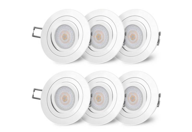 SSC-LUXon LED Einbaustrahler RF-2 LED Einbauleuchte flach & schwenkbar in weiss mit fourSTEP, Neutralweiß von SSC-LUXon
