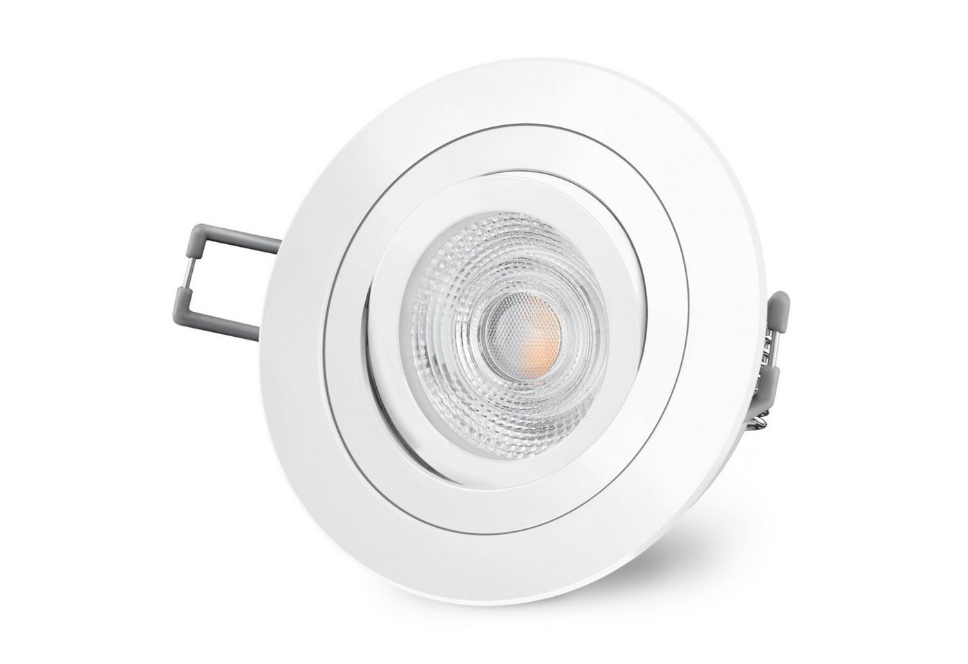 SSC-LUXon LED Einbaustrahler RF-2 LED Einbauleuchte weiss matt schwenkbar rund mit 5W LED GU10, Neutralweiß von SSC-LUXon