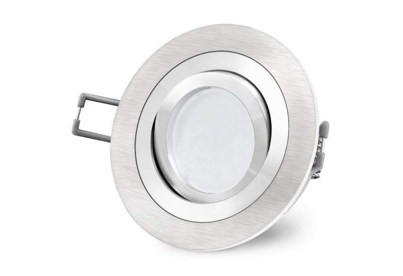 SSC-LUXon LED Einbaustrahler RF-2 LED Einbauspot Alu rund schwenkbar mit Milky GU10 LED 5W, Neutralweiß von SSC-LUXon