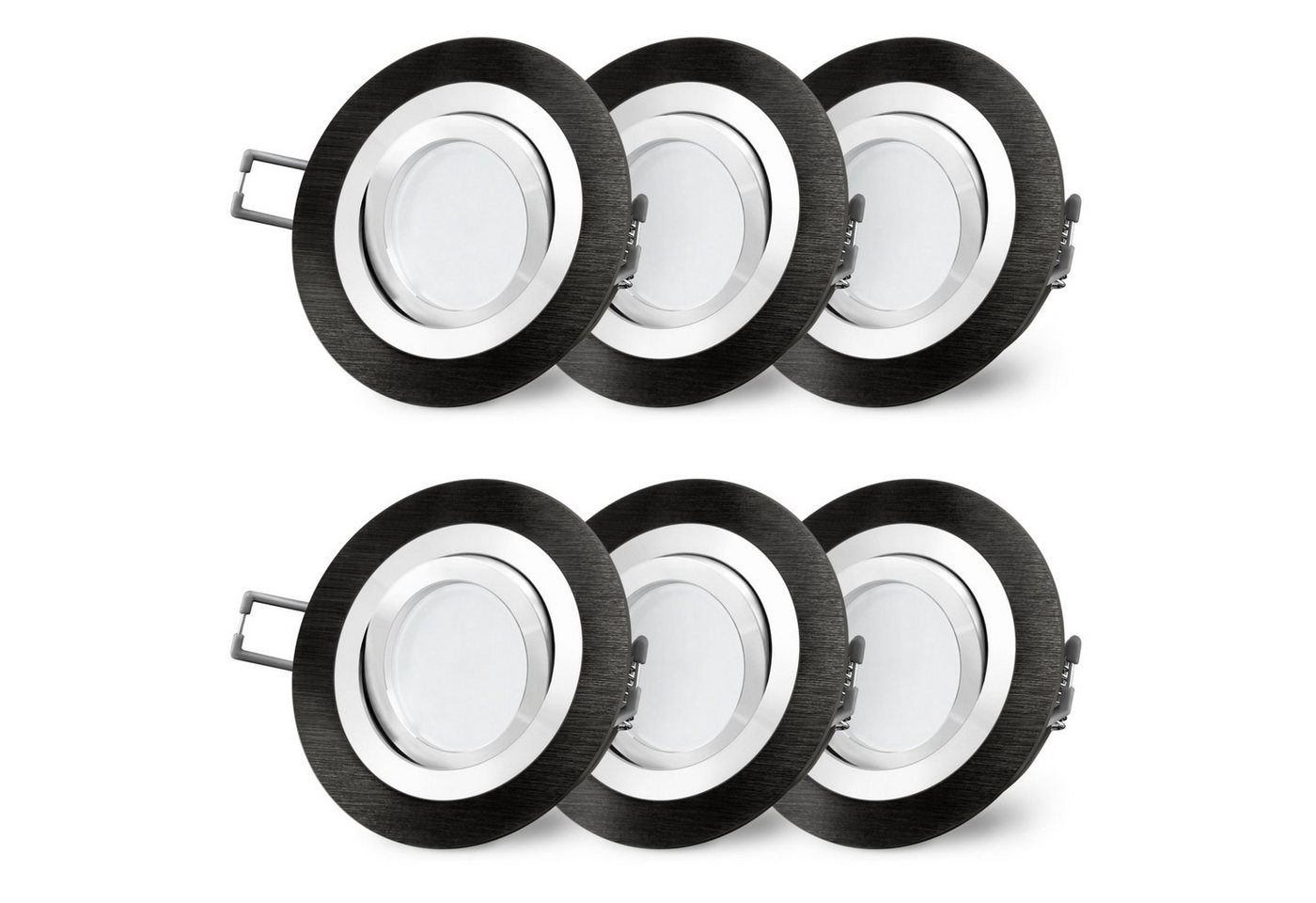 SSC-LUXon LED Einbaustrahler LED Einbaustrahler RF-2 Leuchte Alu schwarz 5W GU10 LED warmweiß Spot, Warmweiß SSC-LUXon LED Einbaustrahler LED Einbaustrahler RF-2 Leuchte Alu schwarz 5W GU10 LED warmweiß Spot, Warmweiß von SSC-LUXon