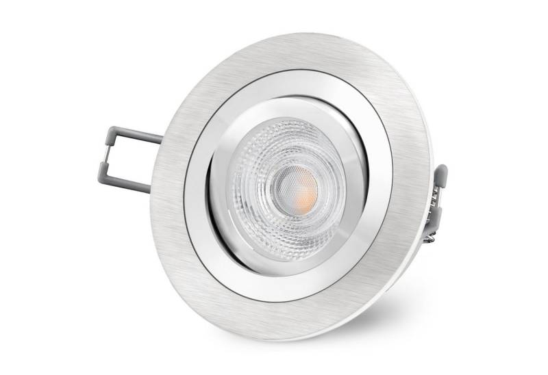 SSC-LUXon LED Einbaustrahler RF-2 LED Einbaustrahler schwenkbar in Alu gebuerstet rund mit GU10, Warmweiß von SSC-LUXon