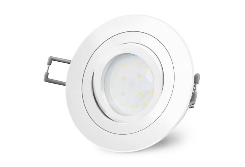 SSC-LUXon LED Einbaustrahler RF-2 runder Einbauspot weiss, schwenkbar flach mit fourSTEP Dim LED, Neutralweiß von SSC-LUXon