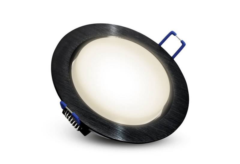 SSC-LUXon LED Einbaustrahler RX-3 Einbauleuchte schwarz rund mit GX53 LED 5W neutralweiß, Neutralweiß von SSC-LUXon