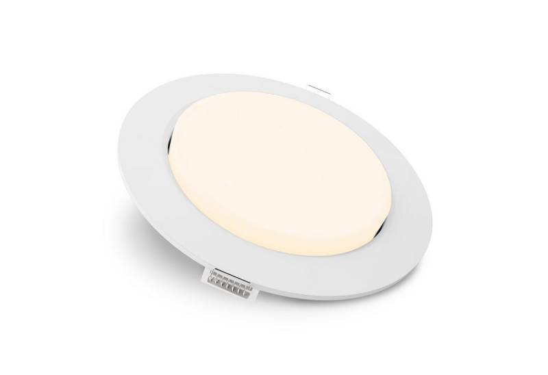 SSC-LUXon LED Einbaustrahler RX-3 flache LED Einbauleuchte Spot in matt weiss rund mit GX53 LED 3W, Warmweiß von SSC-LUXon