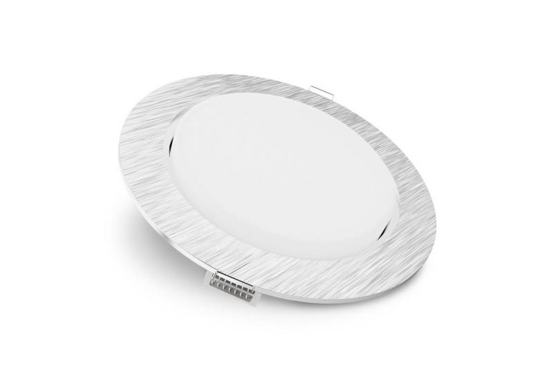 SSC-LUXon LED Einbaustrahler RX-3 runder LED Einbaustrahler flach in Alu gebürstet mit GX53 LED 3W, Neutralweiß von SSC-LUXon