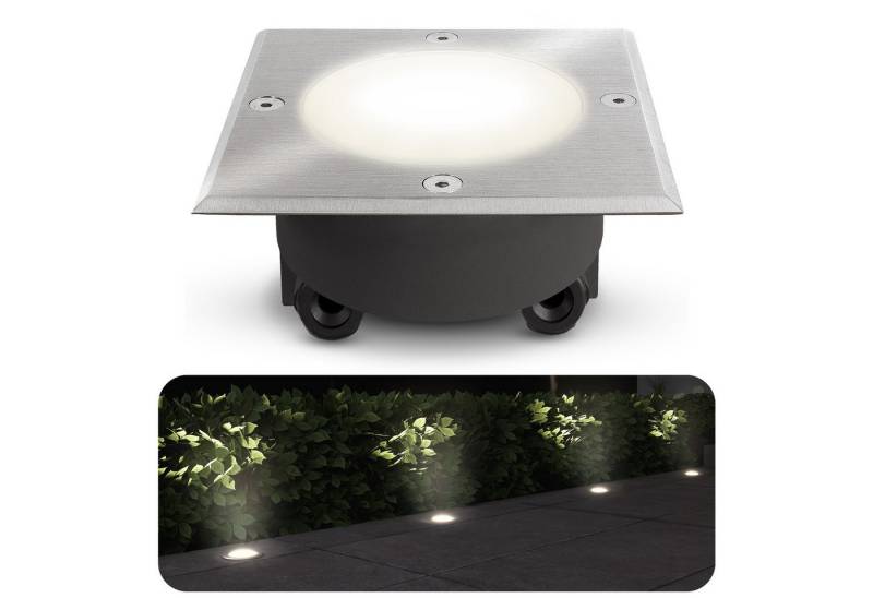SSC-LUXon LED Gartenstrahler Bodenstrahler VIROK inkl. Wechselglas klar & milchig mit LED GX53 3W, Neutralweiß von SSC-LUXon