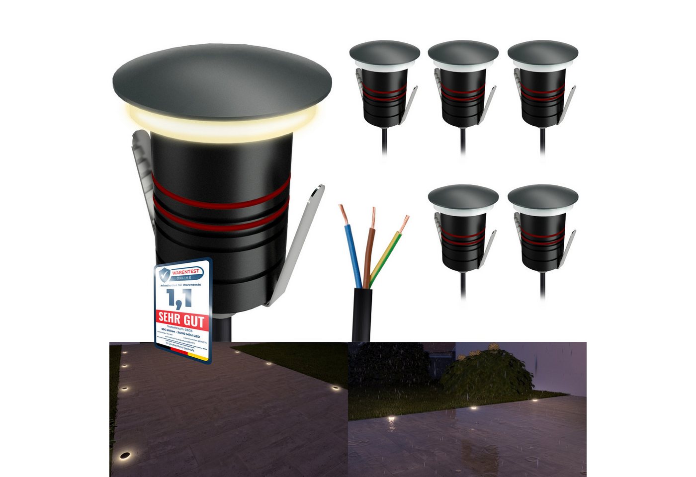 SSC-LUXon LED Gartenstrahler JAVO Bodenspot IP67 230V dunkelgrau indirektes LED Licht warmweiß, Warmweiß SSC-LUXon LED Gartenstrahler JAVO Bodenspot IP67 230V dunkelgrau indirektes LED Licht warmweiß, Warmweiß von SSC-LUXon