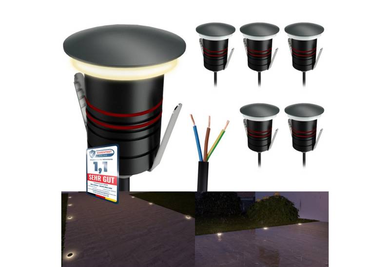 SSC-LUXon LED Gartenstrahler JAVO Bodenspot IP67 230V dunkelgrau indirektes LED Licht warmweiß, Warmweiß von SSC-LUXon