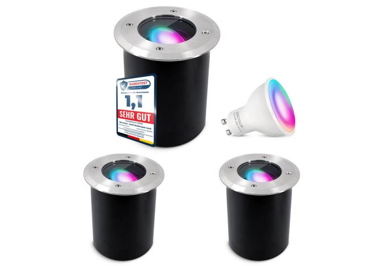 SSC-LUXon LED Gartenstrahler Schwenkbarer LED Bodenspot JUAVI mit WLAN RGB LED GU10 5W, RGB & Weißtöne von SSC-LUXon