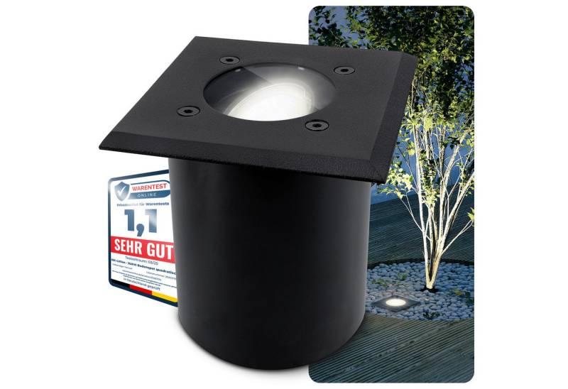 SSC-LUXon LED Gartenstrahler JUAVI schwarze Bodenleuchte Einbau mit LED 5W neutralweiß, Neutralweiß von SSC-LUXon