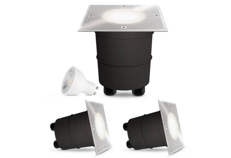 SSC-LUXon LED Gartenstrahler LED Bodeneinbaustrahler MADON - befahrbare Bodenlampe IP67 mit 3W LED, Neutralweiß von SSC-LUXon