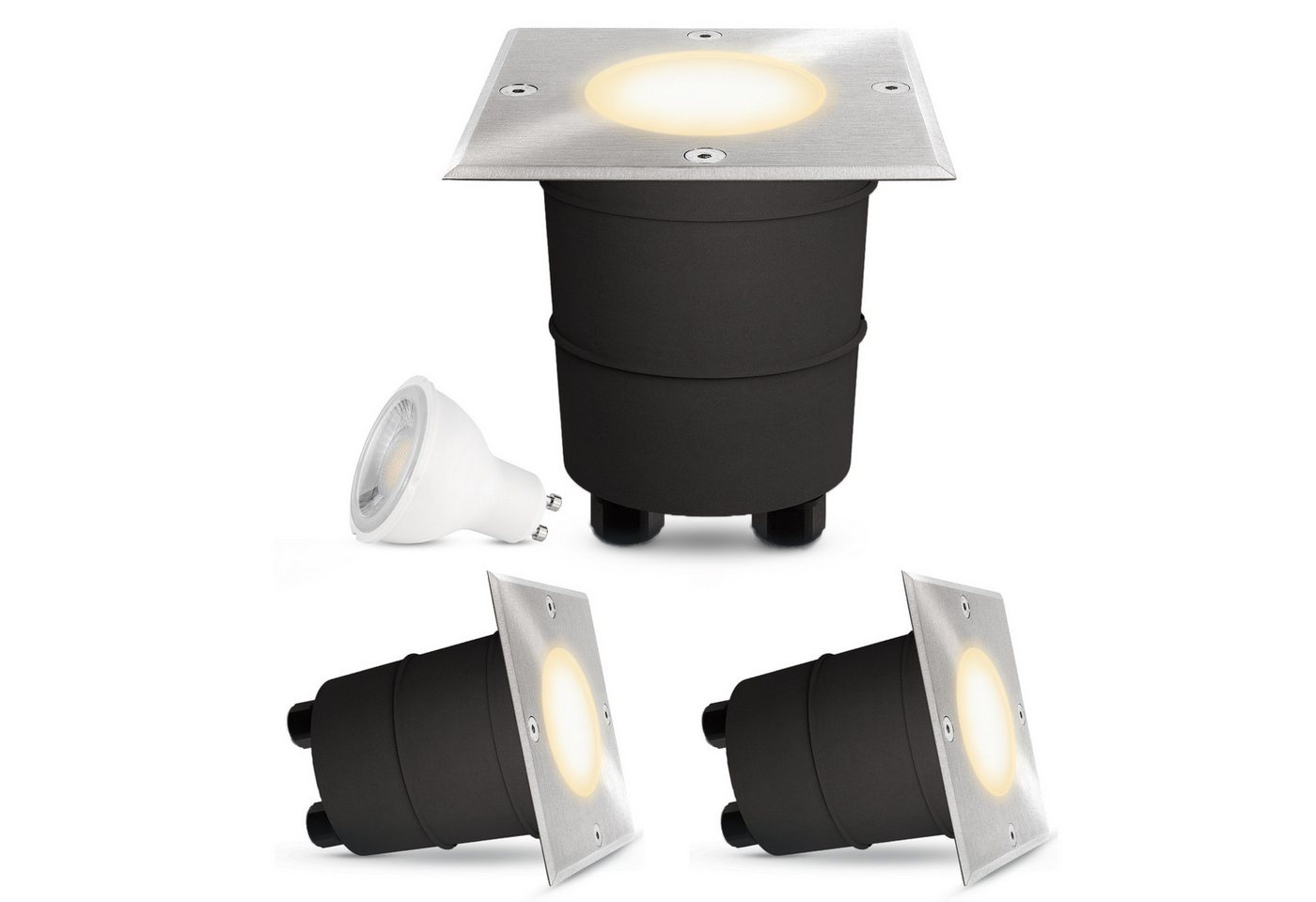 SSC-LUXon LED Gartenstrahler LED-Bodeneinbaustrahler MADON - quadratisch Optik Edelstahl gebuerstet, Warmweiß SSC-LUXon LED Gartenstrahler LED-Bodeneinbaustrahler MADON - quadratisch Optik Edelstahl gebuerstet, Warmweiß von SSC-LUXon