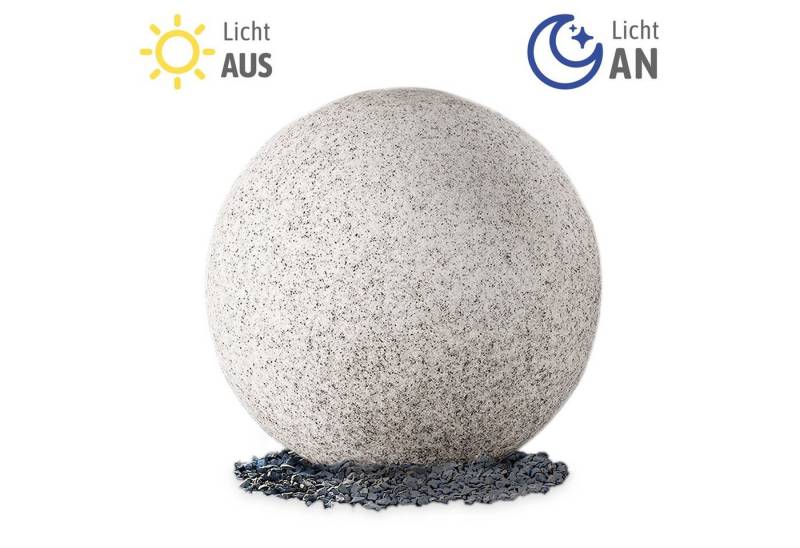 SSC-LUXon LED Gartenstrahler LED Garten Leuchtkugel STONO Ø 30cm mit Tageslichtsensor E27 OSRAM 9W, Warmweiß von SSC-LUXon