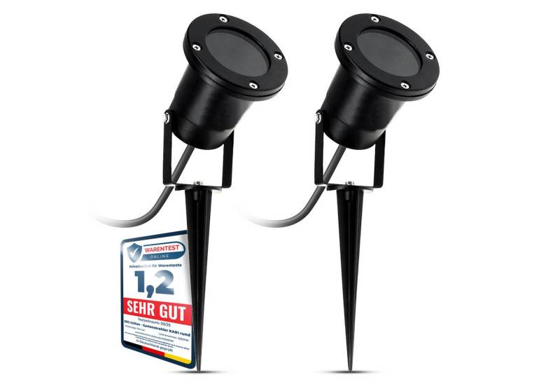 SSC-LUXon LED Gartenstrahler LED Gartenstrahler KARI Erdspiess & Kabel schwarz 3W warmweiss GU10, Extra Warmweiß von SSC-LUXon