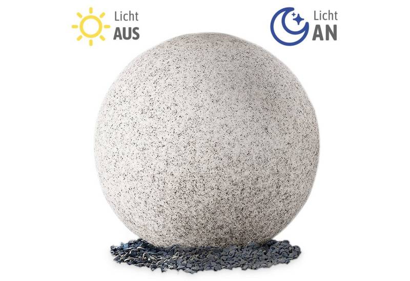 SSC-LUXon LED Gartenleuchte LED Kugelleuchte Gartenlampe STONO Ø 40cm Tageslichtsensor E27, Warmweiß von SSC-LUXon