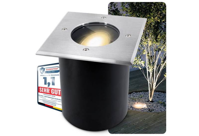 SSC-LUXon LED Gartenstrahler Schwenkbarer LED Bodenspot JUAVI mit LED GU10 7W dimmbar, Warmweiß von SSC-LUXon
