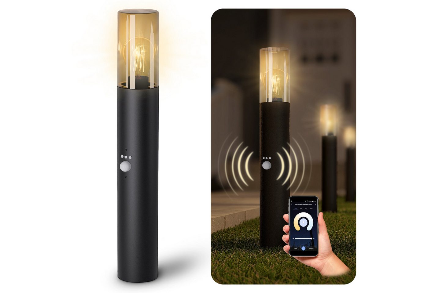 SSC-LUXon LED Gartenstrahler VARDA Wegeleuchte mit Bewegungsmelder Smart LED E27 WLAN warm kalt, Warmweiß bis Tageslicht SSC-LUXon LED Gartenstrahler VARDA Wegeleuchte mit Bewegungsmelder Smart LED E27 WLAN warm kalt, Warmweiß bis Tageslicht von SSC-LUXon