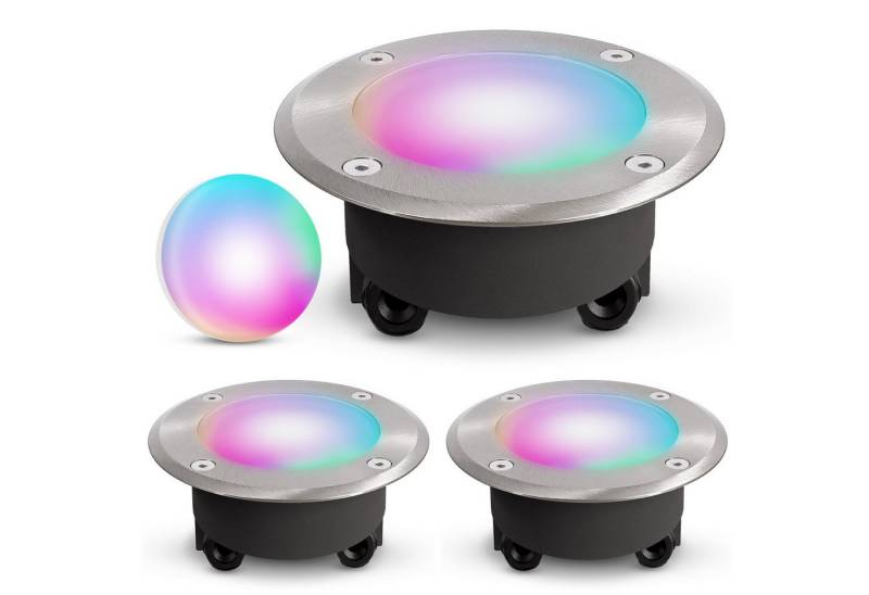 SSC-LUXon LED Gartenstrahler VISKOS Bodeneinbaustrahler flach rund IP67 mit WLAN RGB LED GX53, RGB & Weißtöne von SSC-LUXon