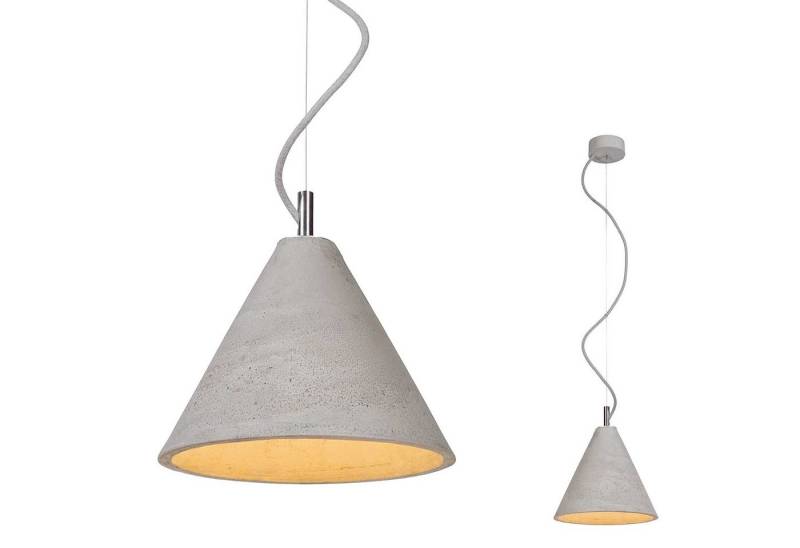SSC-LUXon LED-Hängeleuchte Beton Pendelleuchte MAO mit Edelstahl Elementen mit LED E27 warmweiss, Warmweiß von SSC-LUXon