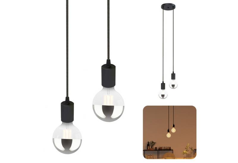 SSC-LUXon LED-Hängeleuchte PARU 2er Pendelleuchte mit E27 Kopfspiegel LED warmweiß 6W, Warmweiß von SSC-LUXon