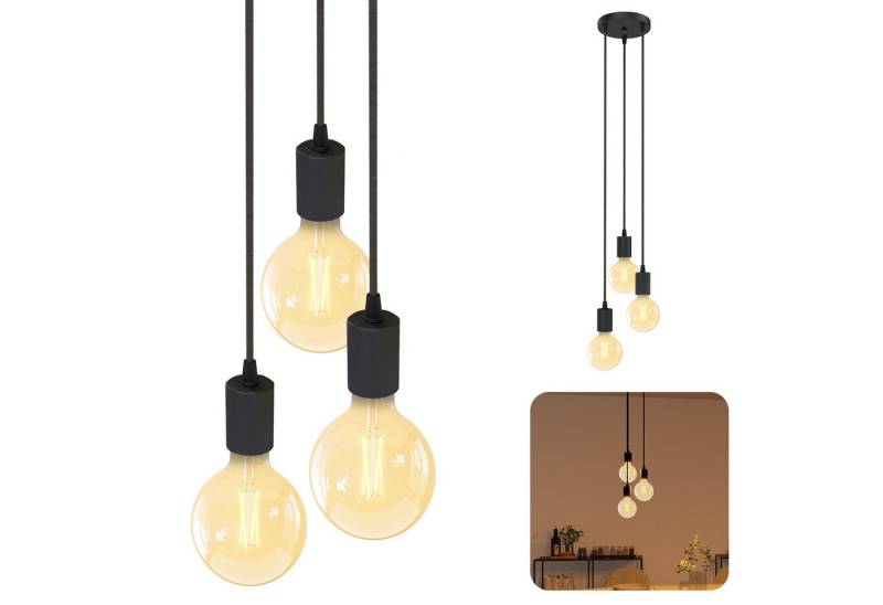 SSC-LUXon LED-Hängeleuchte PARU Pendelleuchte 3er mit smart E27 Globe LEDs WiFi dimmbar, Warmweiß bis Tageslicht von SSC-LUXon