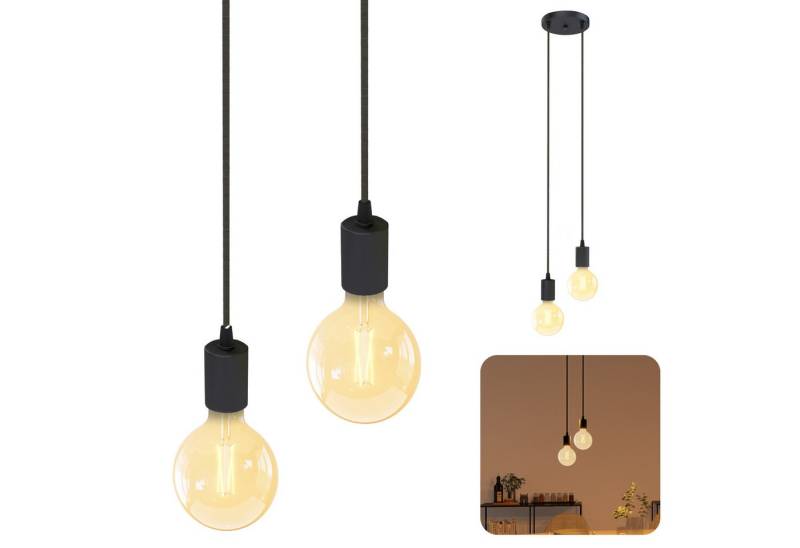 SSC-LUXon LED-Hängeleuchte Pendellampe PARU 2er mit smart E27 Birne 5W WLAN App dimmbar, Warmweiß bis Tageslicht von SSC-LUXon