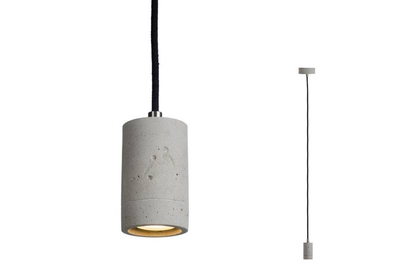 SSC-LUXon LED-Hängeleuchte Pendelleuchte PIA aus Beton (Natur) mit Textilkabel mit GU10 LED, Warmweiß von SSC-LUXon