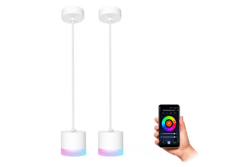 SSC-LUXon LED-Hängeleuchte VORA Design Deckenleuchte weiß mit GX53 LED Smart Home WiFi, RGB & Weißtöne von SSC-LUXon