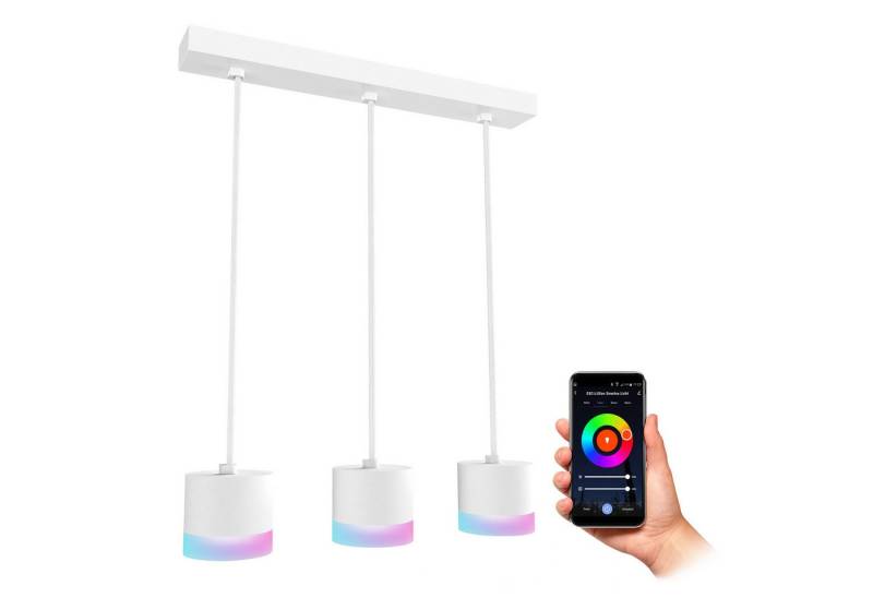 SSC-LUXon LED-Hängeleuchte VORA Pendelleuchte 3-flammig mit GX53 Smart LEDs RGB+W WiFi, RGB & Weißtöne von SSC-LUXon