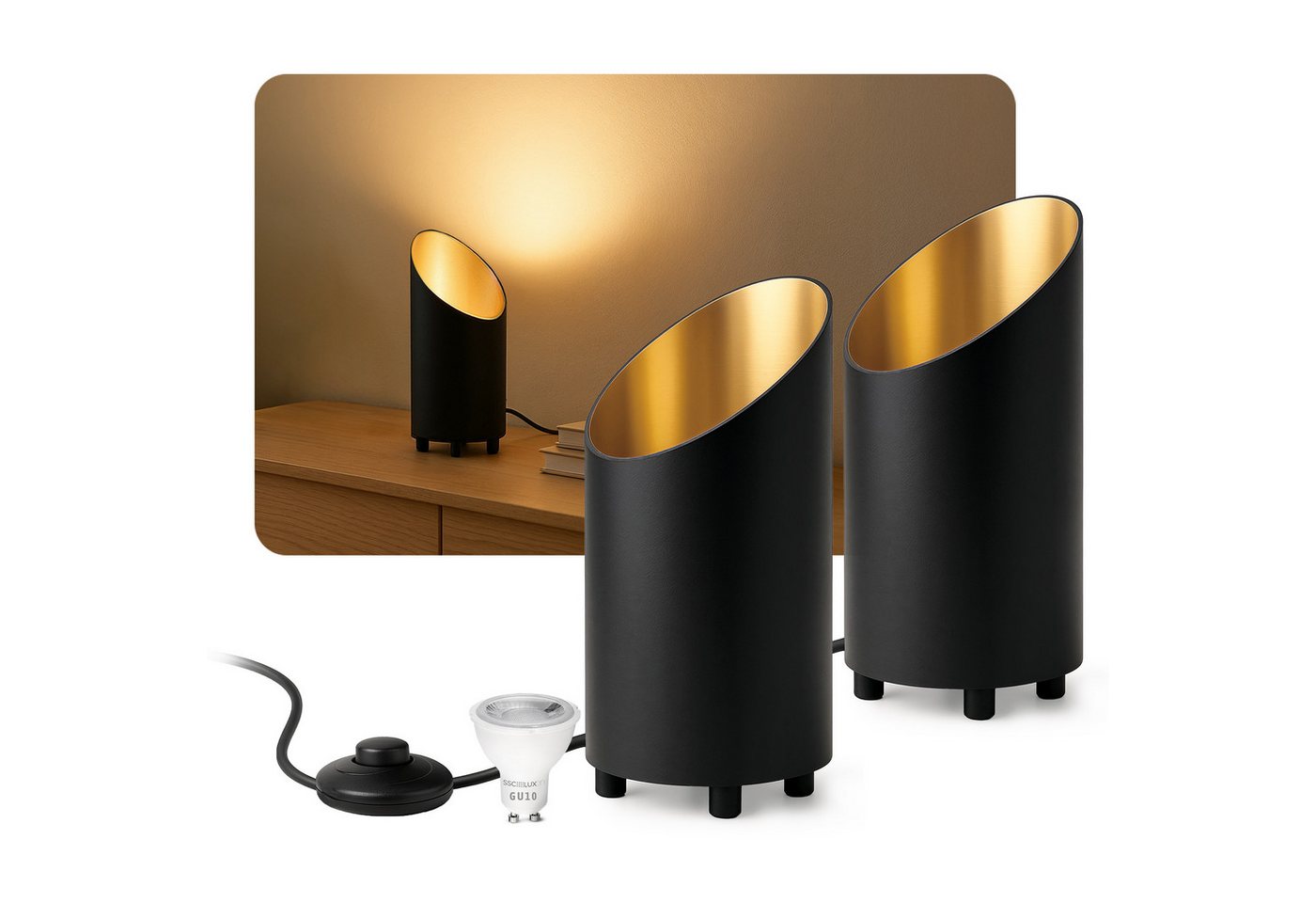 SSC-LUXon LED Spiegelleuchte Bodenlampe AUREVA Uplight mit LED GU10 fourSTEP 5W warmweiß Tischlampe, Warmweiß SSC-LUXon LED Spiegelleuchte Bodenlampe AUREVA Uplight mit LED GU10 fourSTEP 5W warmweiß Tischlampe, Warmweiß von SSC-LUXon