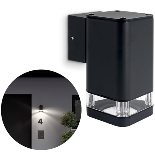 SSC-LUXon LED Wandlampe ATUNI up oder down für außen IP54 Regenschutz - Wandleuchte 1-Flammig schwarz inkl. 5W GU10 Lampe 230V SSC-LUXon LED Wandlampe ATUNI up oder down für außen IP54 Regenschutz - Wandleuchte 1-Flammig schwarz inkl. 5W GU10 Lampe 230V von SSC-LUXon