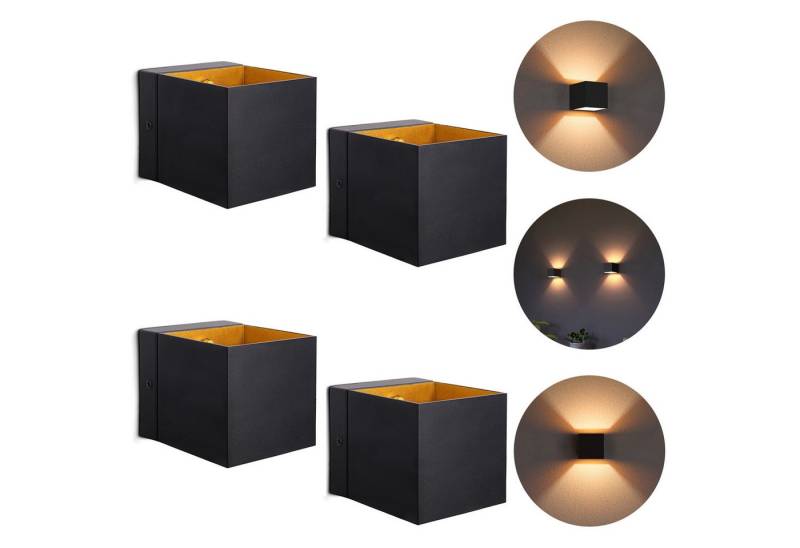 SSC-LUXon LED Wandleuchte EPITA Treppenleuchte schwarz gold Up Down Licht inkl. LED G9, Warmweiß von SSC-LUXon