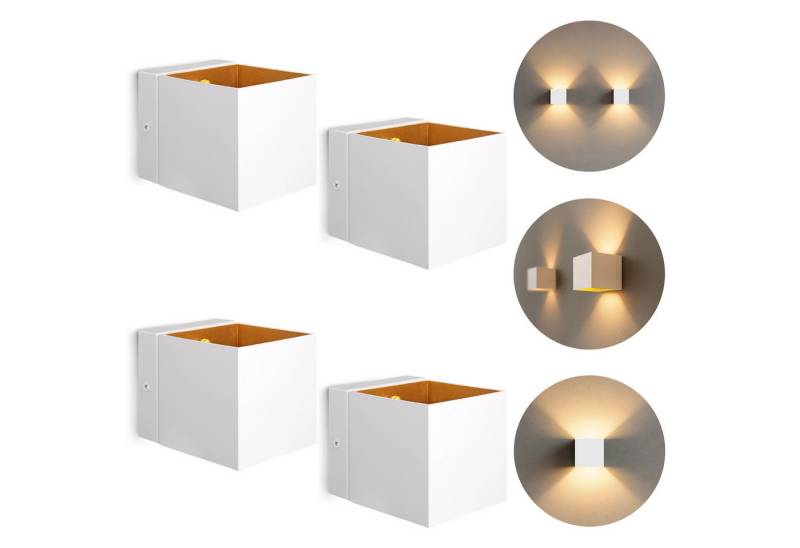 SSC-LUXon LED Wandleuchte EPITA Wandaufbauleuchte weiß gold Up Down mit G9 Lampe 3W, Warmweiß SSC-LUXon LED Wandleuchte EPITA Wandaufbauleuchte weiß gold Up Down mit G9 Lampe 3W, Warmweiß von SSC-LUXon