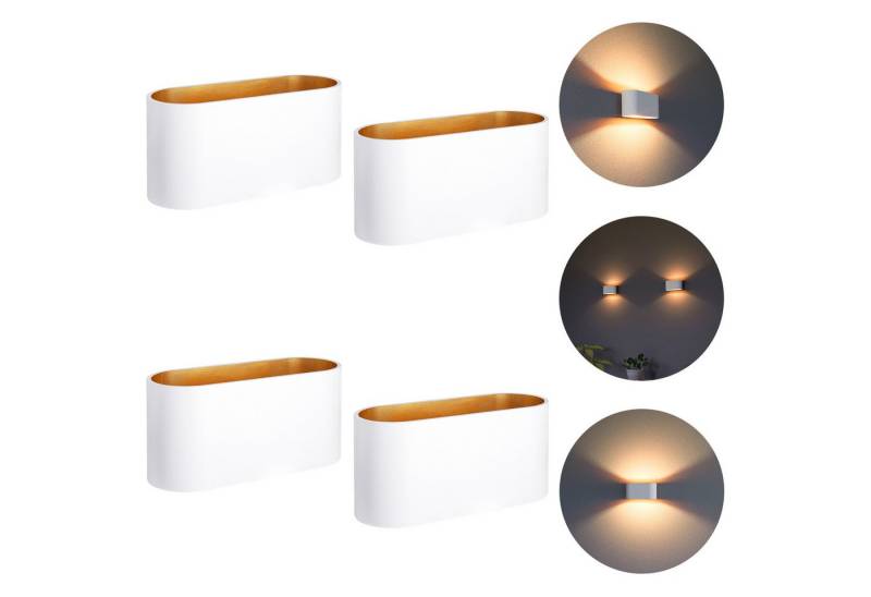 SSC-LUXon LED Wandleuchte JOBERO Wandlampe weiß gold Up & Down mit G9 LED warmweiß 3W, Warmweiß von SSC-LUXon