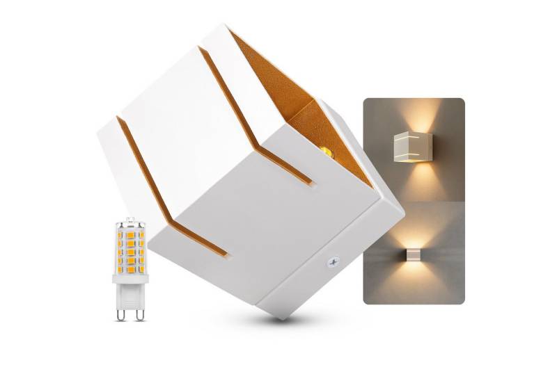 SSC-LUXon LED Wandleuchte LED Wandleuchte KOURA DUO innen Up&Down mit LED G9 dimmbar 3W warmweiß, Warmweiß von SSC-LUXon