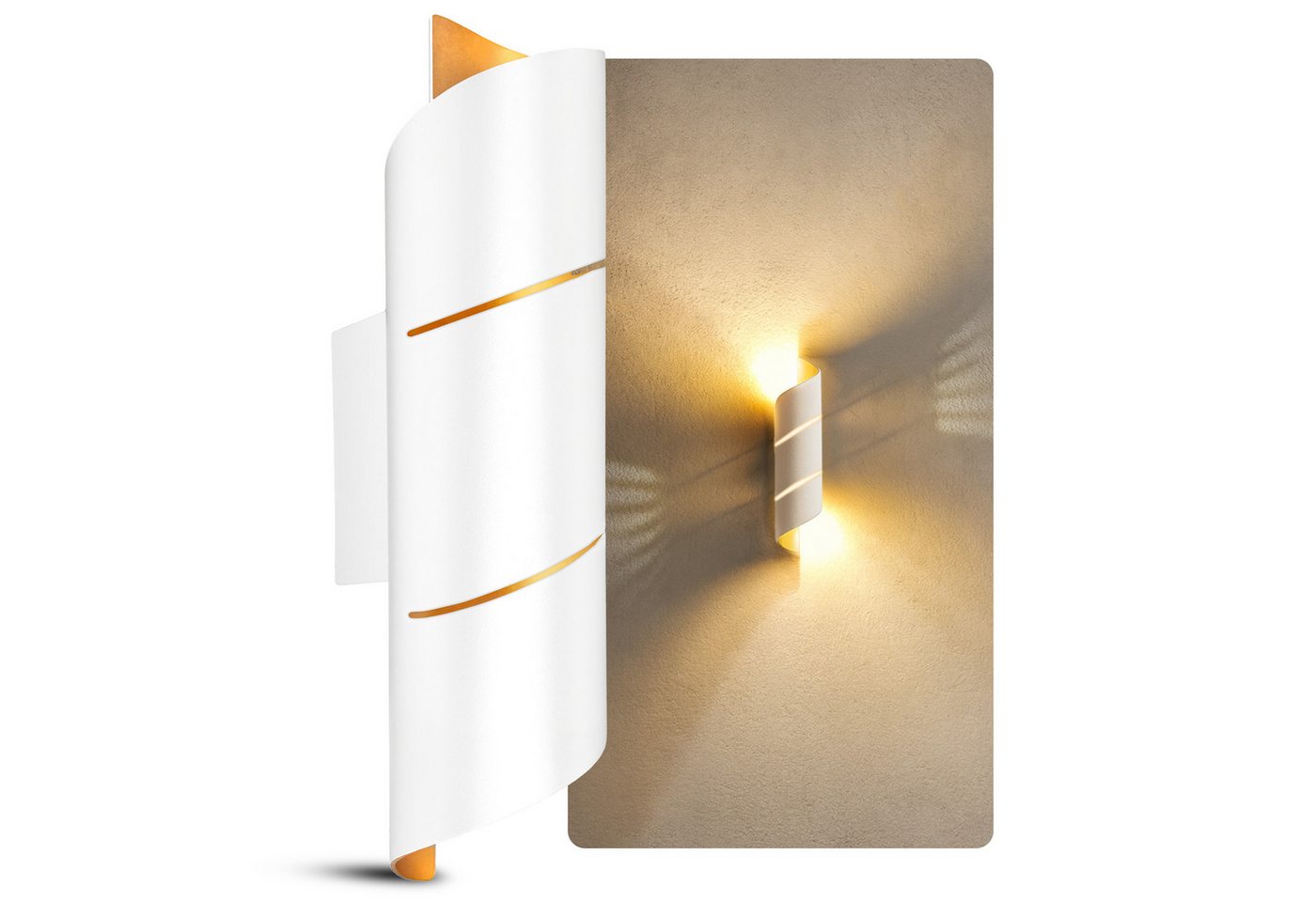 SSC-LUXon LED Wandleuchte Wandleuchte VYRA LINE weiß Up & Down mit G9 LED 3W warmweiß dimmbar, Warmweiß von SSC-LUXon