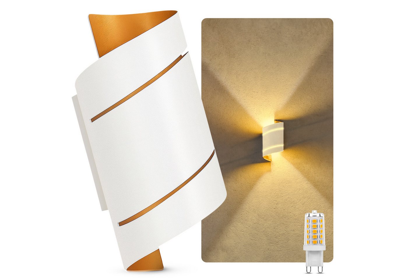 SSC-LUXon LED Wandleuchte Wandleuchte VYRA Up & Down Lampe inkl. LED G9 dimmbar 3W warmweiß, Warmweiß SSC-LUXon LED Wandleuchte Wandleuchte VYRA Up & Down Lampe inkl. LED G9 dimmbar 3W warmweiß, Warmweiß von SSC-LUXon